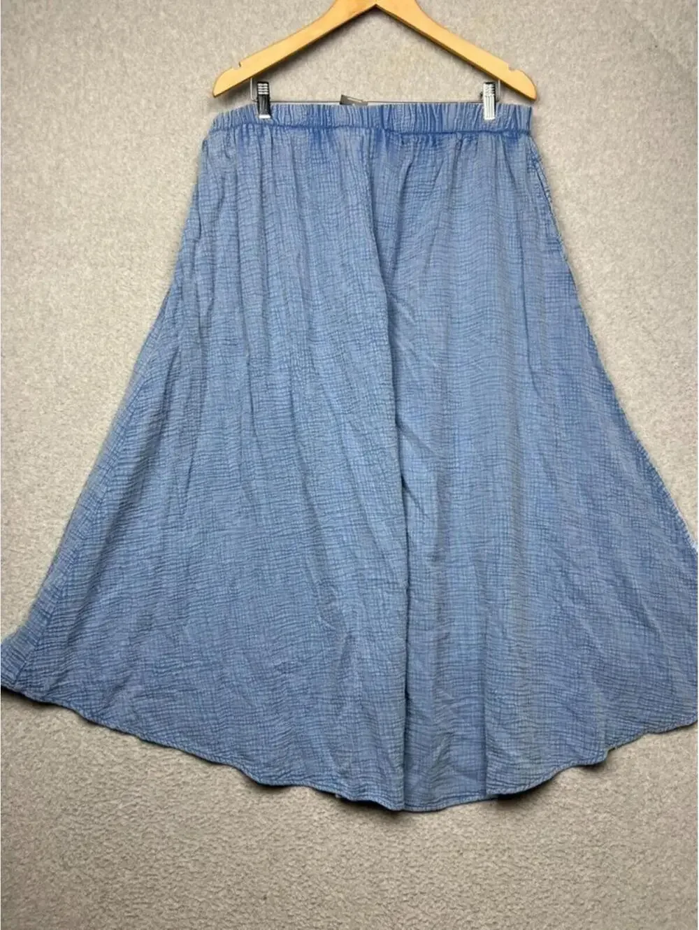 NWT Lane Bryant Double Gauze Tiered Maxi Skirt 18/20 Blue Coastal Grandma Boho